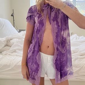 Hand dyed purple silk vintage jacket
